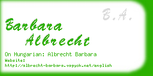 barbara albrecht business card